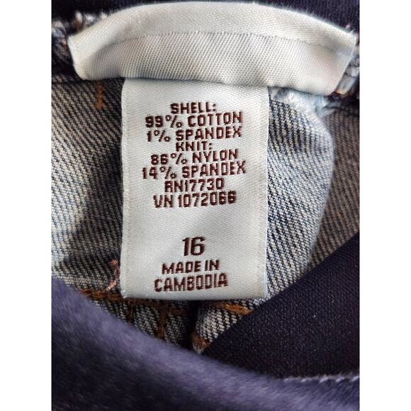 Liz Lange Maternity Pull On Knit Tummy Boot Cut Denim Jeans Size 16 A0101 - Picture 5 of 5